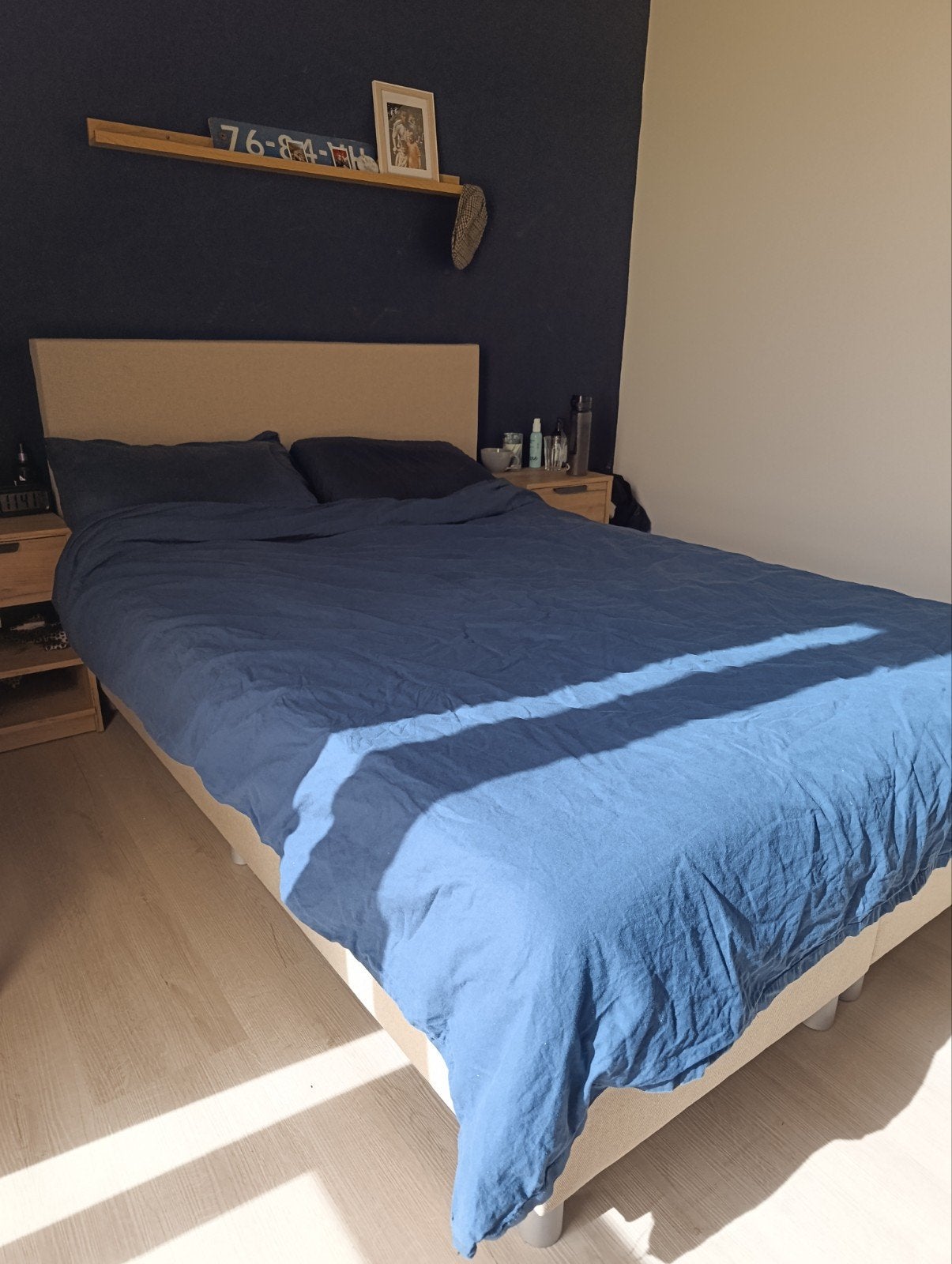 Boxspring 140x200 cm (excl. matras), Ophalen, Gebruikt, Beige, Tweepersoons