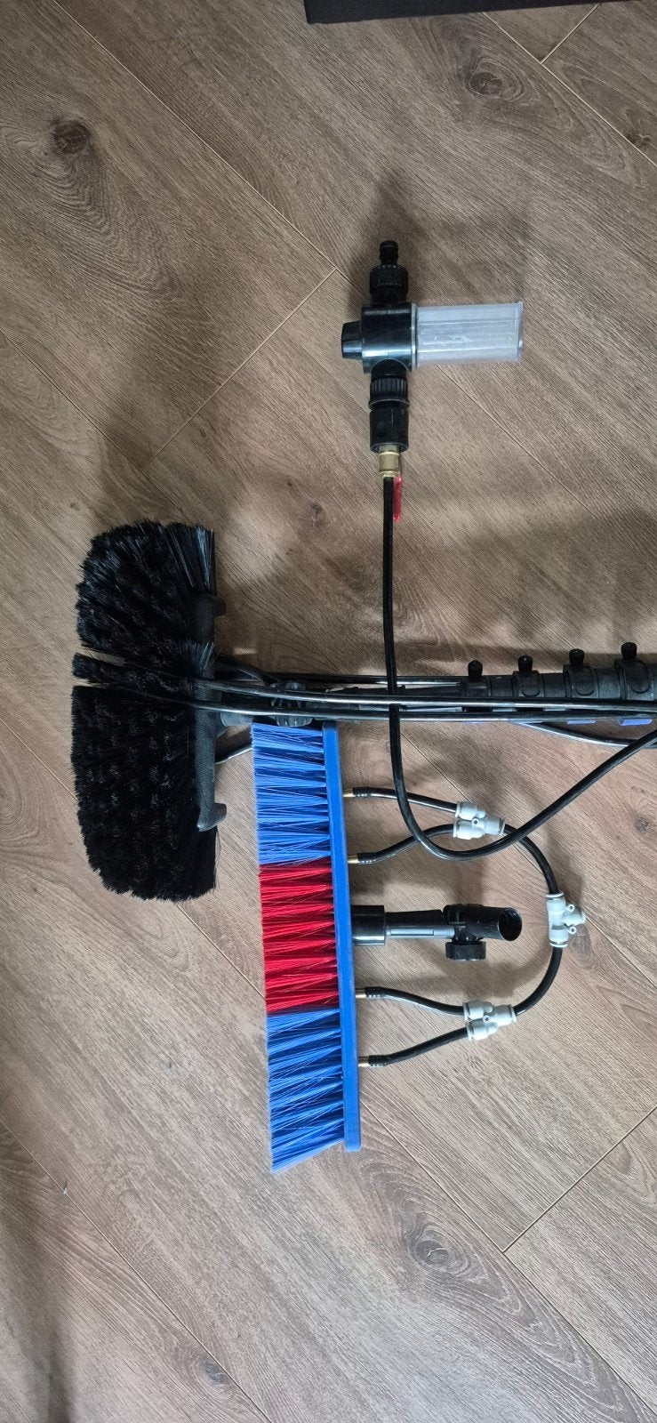 Telescopische wasborstel met zeepdispenser, Ophalen of Verzenden, Gebruikt