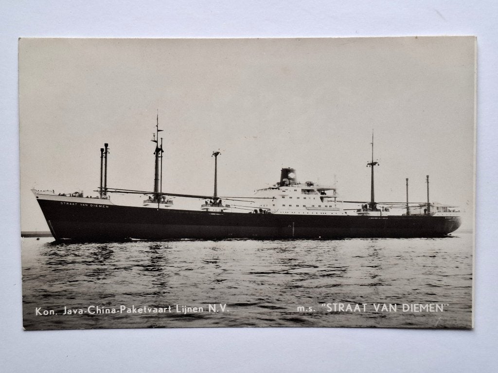 ansichtkaart m.s. Straat van Diemen - echte foto, Verzenden, Zo goed als nieuw, Motorboot, Kaart, Foto of Prent
