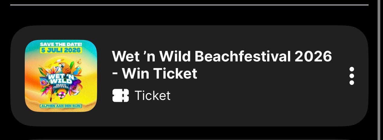 Wet and wild beach festival 5 juli 2026, Eén persoon