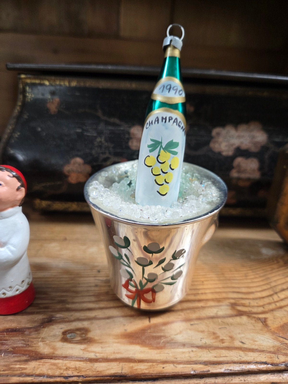 Kerstbal koeler met champagne fles, Ophalen of Verzenden