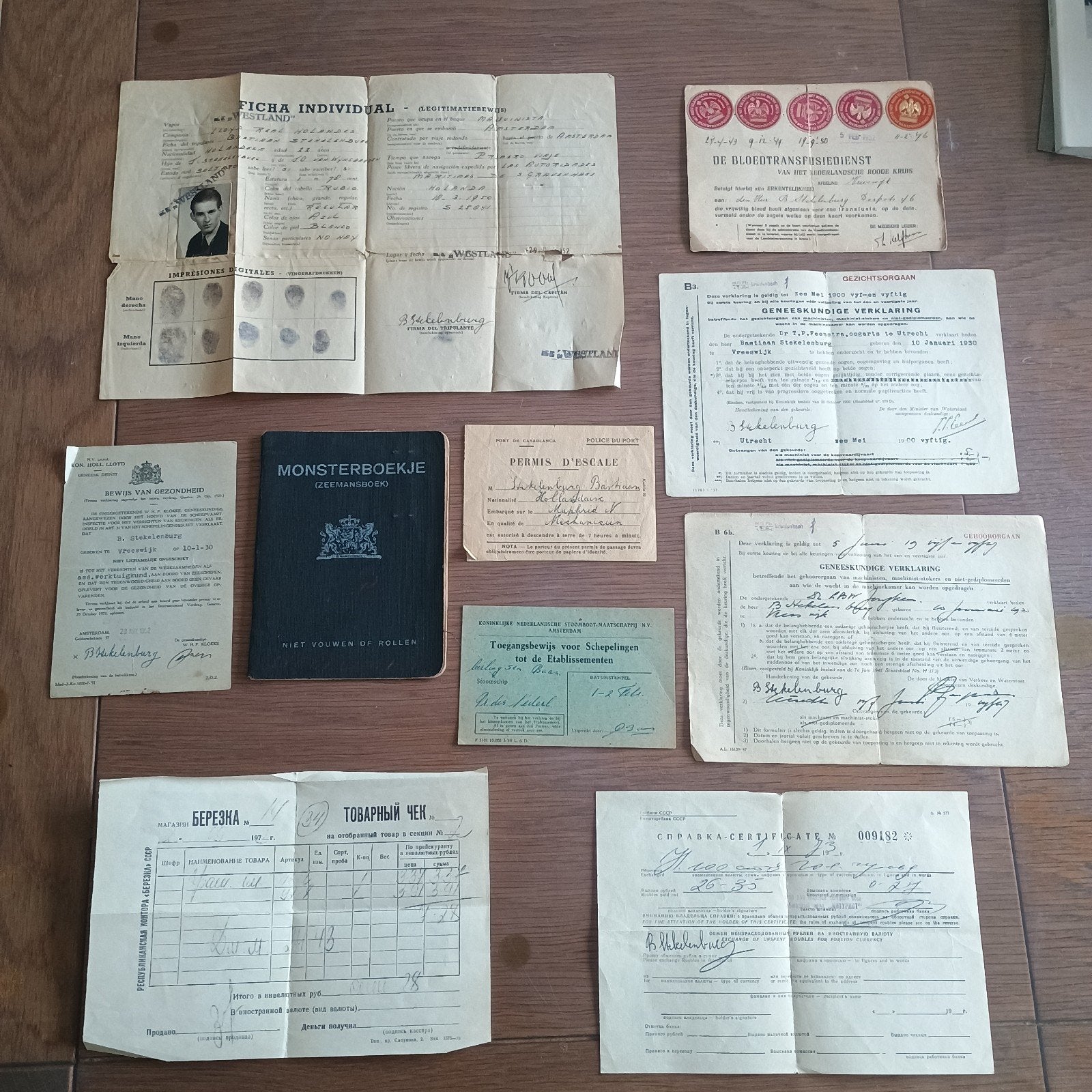 Monsterboekje en documenten Nederlandse zeeman jaren 50, Verzenden, Gebruikt, Boek of Tijdschrift