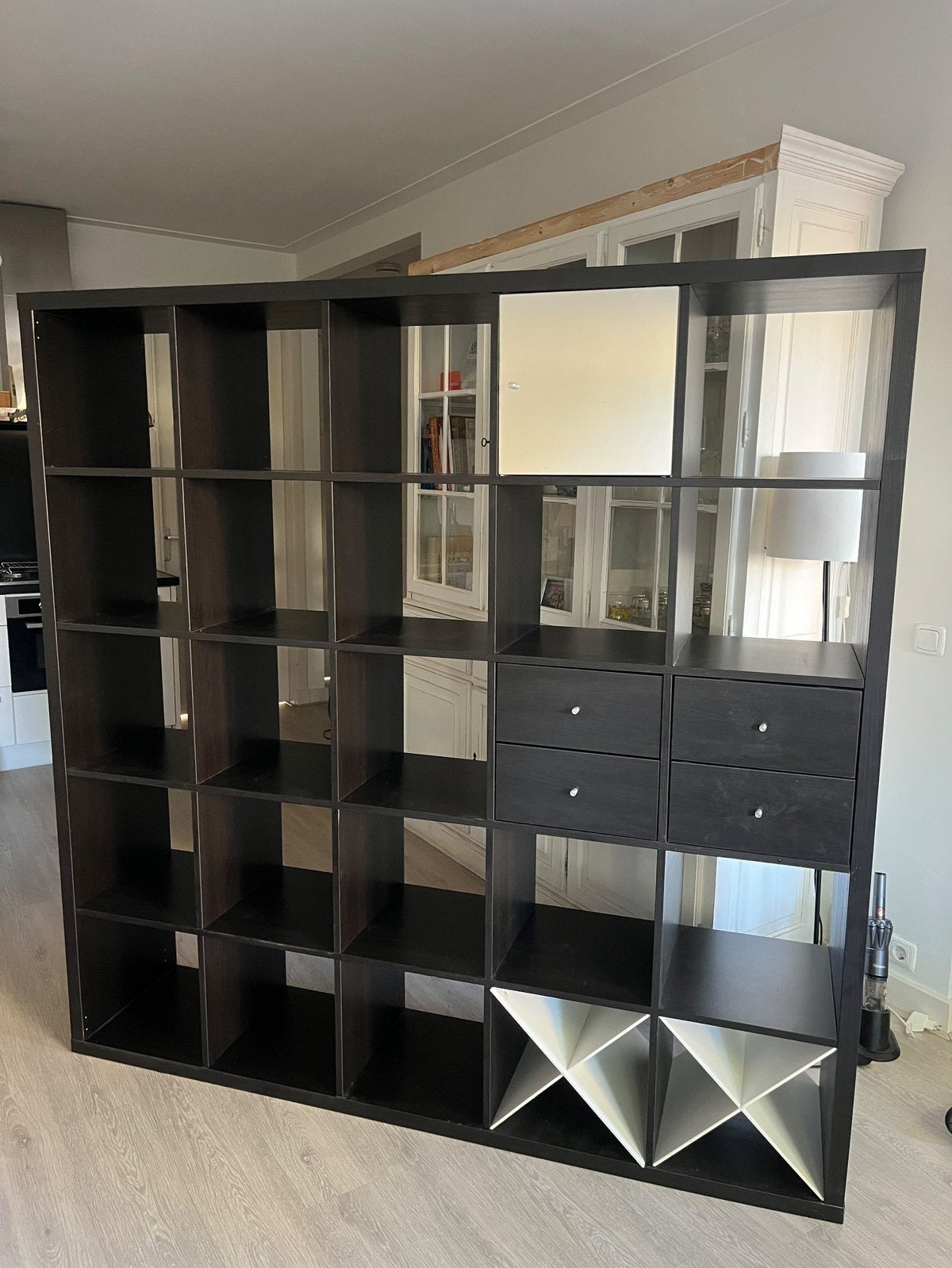 Kallax kast 5x5 zwart, Ophalen, Gebruikt, Minder dan 150 cm, Minder dan 100 cm