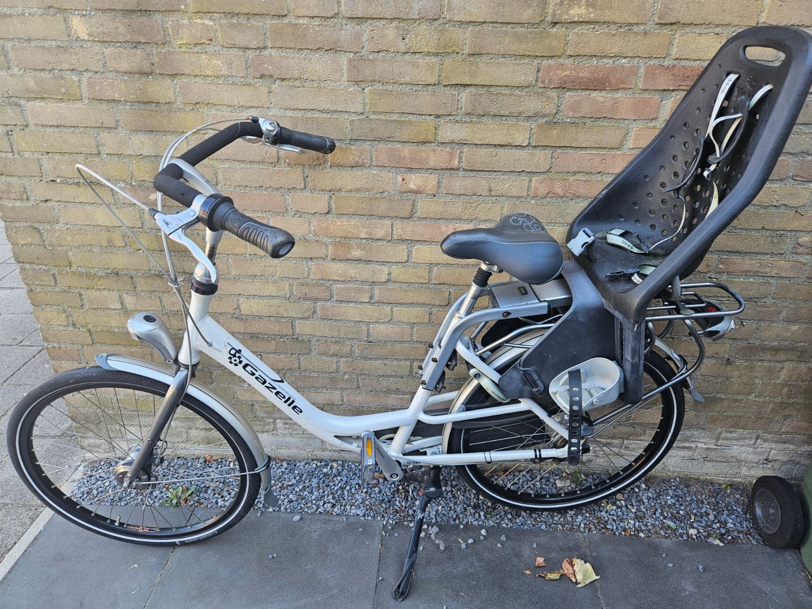 Gazelle damesfiets met Yepp kinderzitje, Velgrem, Versnellingen, Ophalen of Verzenden, Gazelle