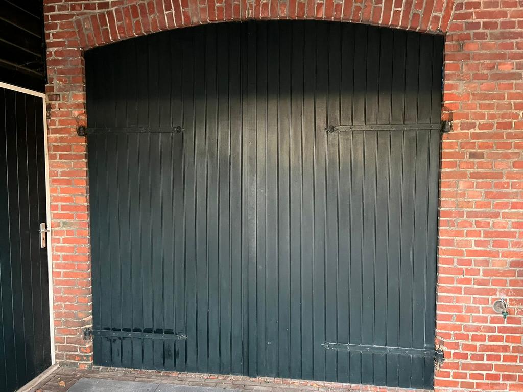 Getoogde (schuur)deuren hardhout, Ophalen, Hout, 120 cm of meer, 215 cm of meer