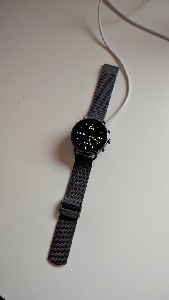Skagen Falster Gen 6 - milanaise stainless steel, Gebruikt, GPS, Ophalen of Verzenden, Skagen