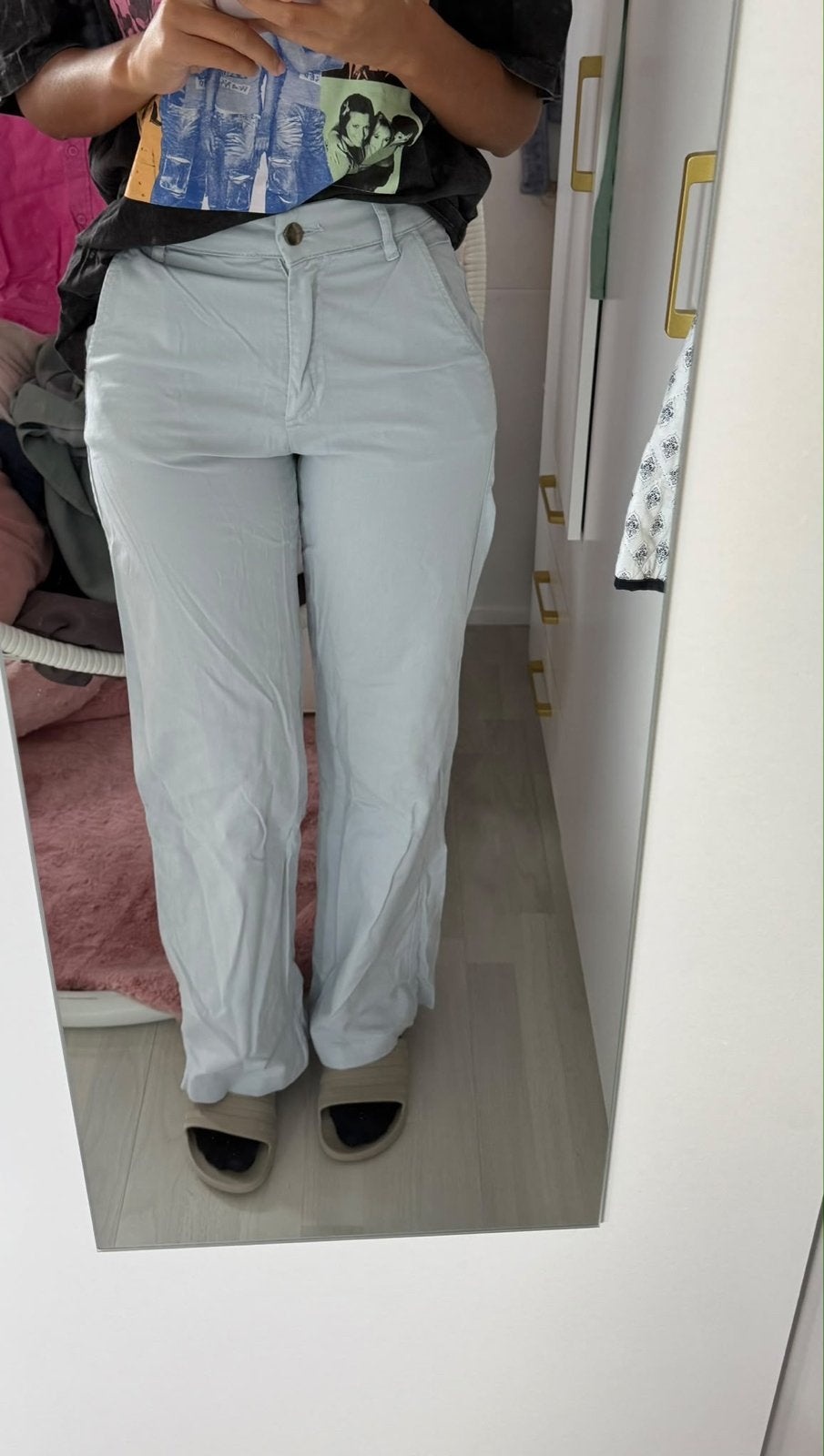 Bershka Grijze Dames Broek Maat 36, Ophalen of Verzenden, Gedragen, Maat 36 (S), Grijs