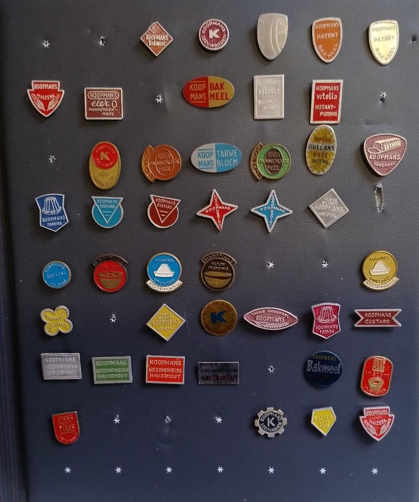 43x speldjes KOOPMANS LEEUWARDEN bakken e.d., Verzamelen, Speldjes, Pins en Buttons, Zo goed als nieuw, Speldje of Pin, Merk, Ophalen of Verzenden
