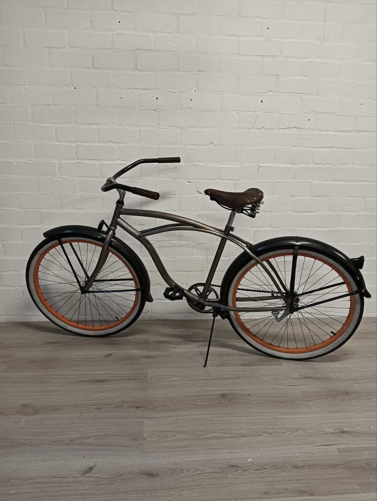 Vintage Cruiser Fiets - Uniek Design met Brooks Zadel, Fietsen en Brommers, Terugtraprem, Gebruikt, 53 tot 57 cm, Ophalen