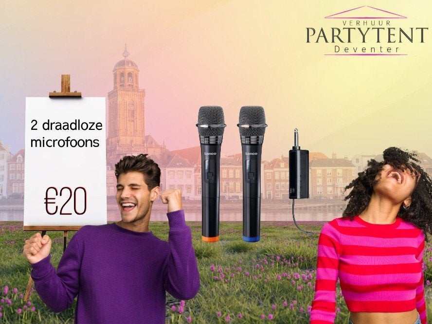 2 draadloze microfoons huren voor karaoke avond, Ophalen, Nieuw, Overige