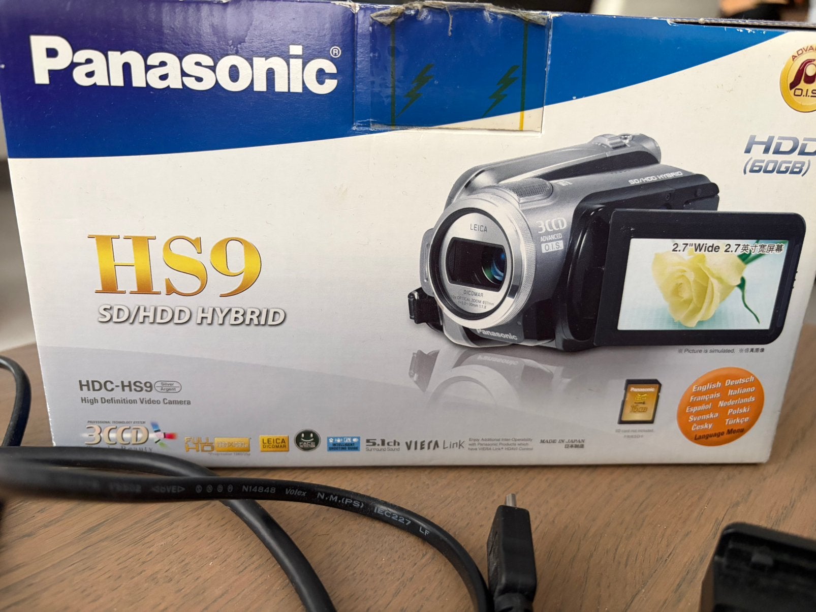 Panasonic HDC-HS9 Full HD videocamera – + extra grote accu, Audio, Tv en Foto, Videocamera's Digitaal, Ophalen, Full HD, Panasonic