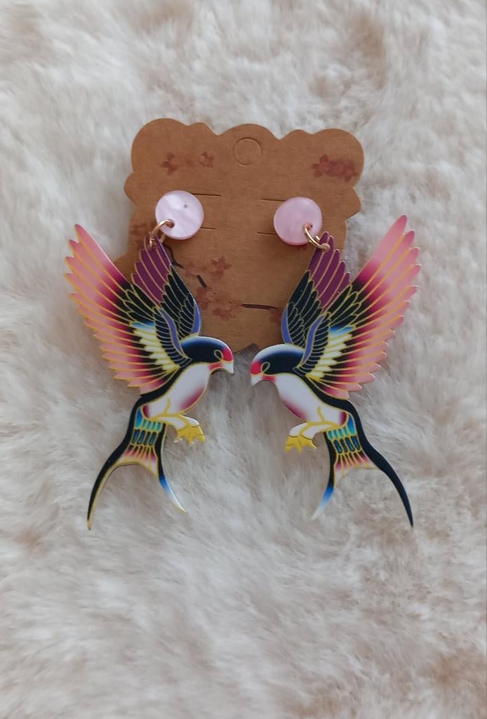 Zwaluw oorbellen, Overige materialen, Hangers, Overige kleuren, Nieuw