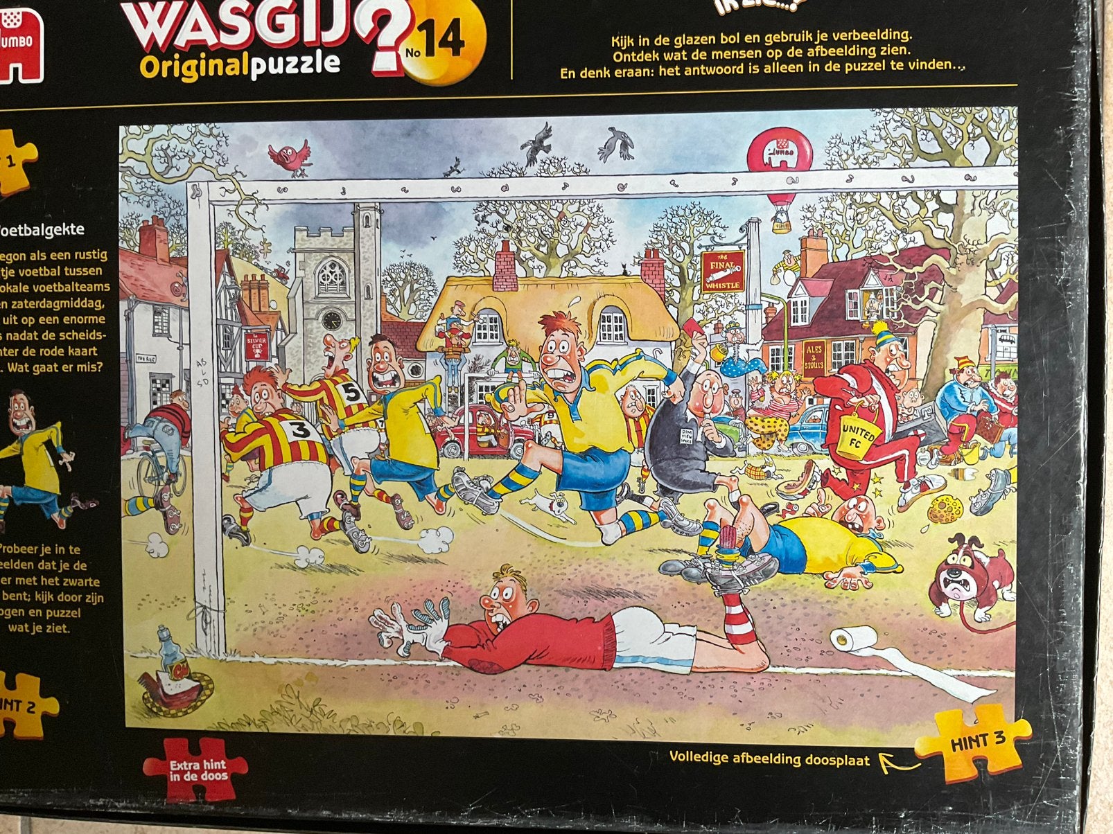 Puzzel 1000 stukjes Wasgij “Voetbalgekte”, Ophalen of Verzenden, Zo goed als nieuw, Legpuzzel