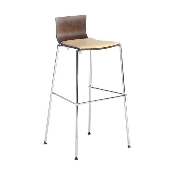 Danerka luxe barkruk / hoge stoel met lederen zitting, Huis en Inrichting, Barkrukken, Zo goed als nieuw, 60 tot 90 cm, Hout, Leer