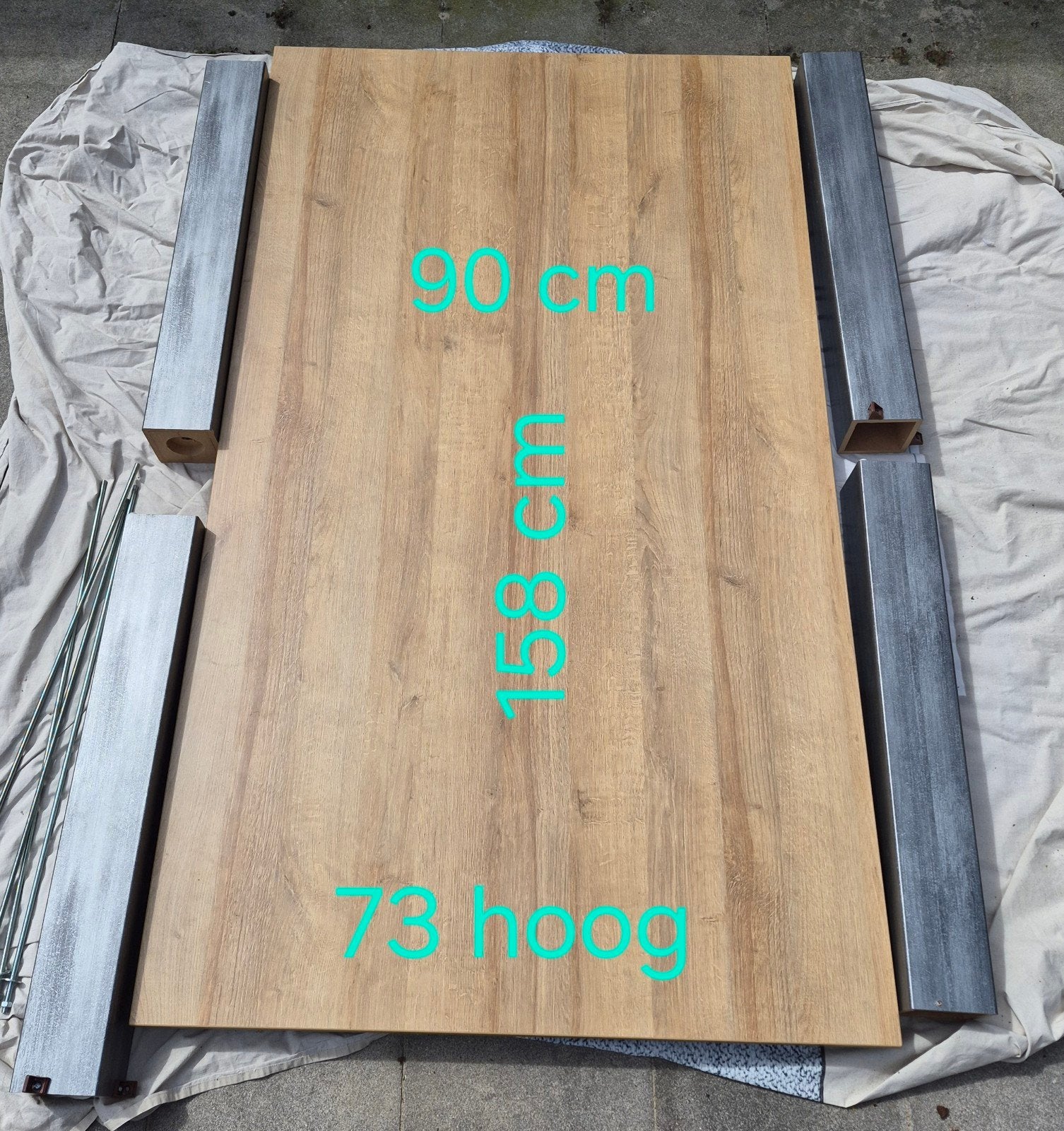 Mooie eettafel, Huis en Inrichting, Tafels | Eettafels, Ophalen, Zo goed als nieuw, Rechthoekig, 50 tot 100 cm