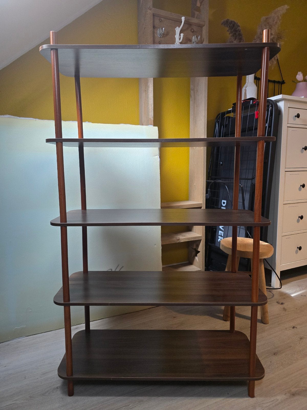Japandi wandkast / open kast met 5 planken, Ophalen, Gebruikt, 50 tot 100 cm, 150 tot 200 cm