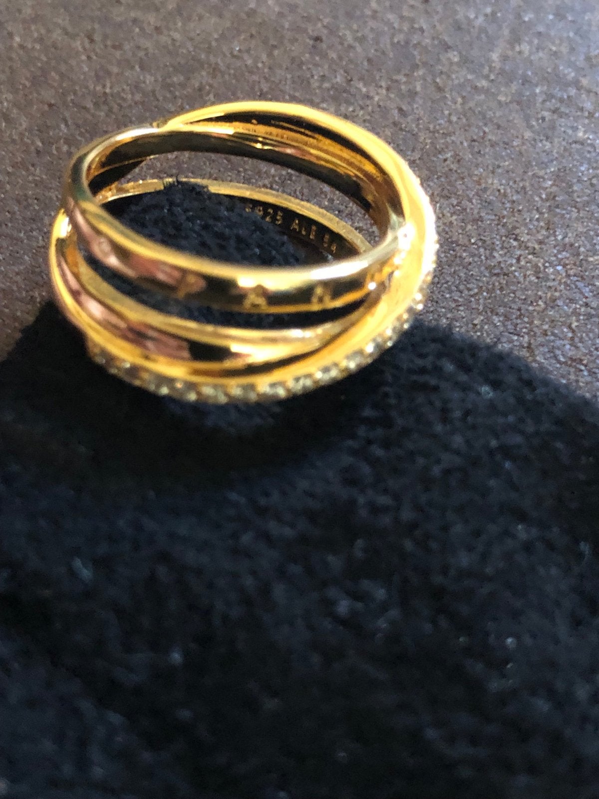 Pandora Zilveren Ring met Zirkonia - Goudkleurig, Met kristal, Gebruikt, Ophalen of Verzenden, 17 tot 18