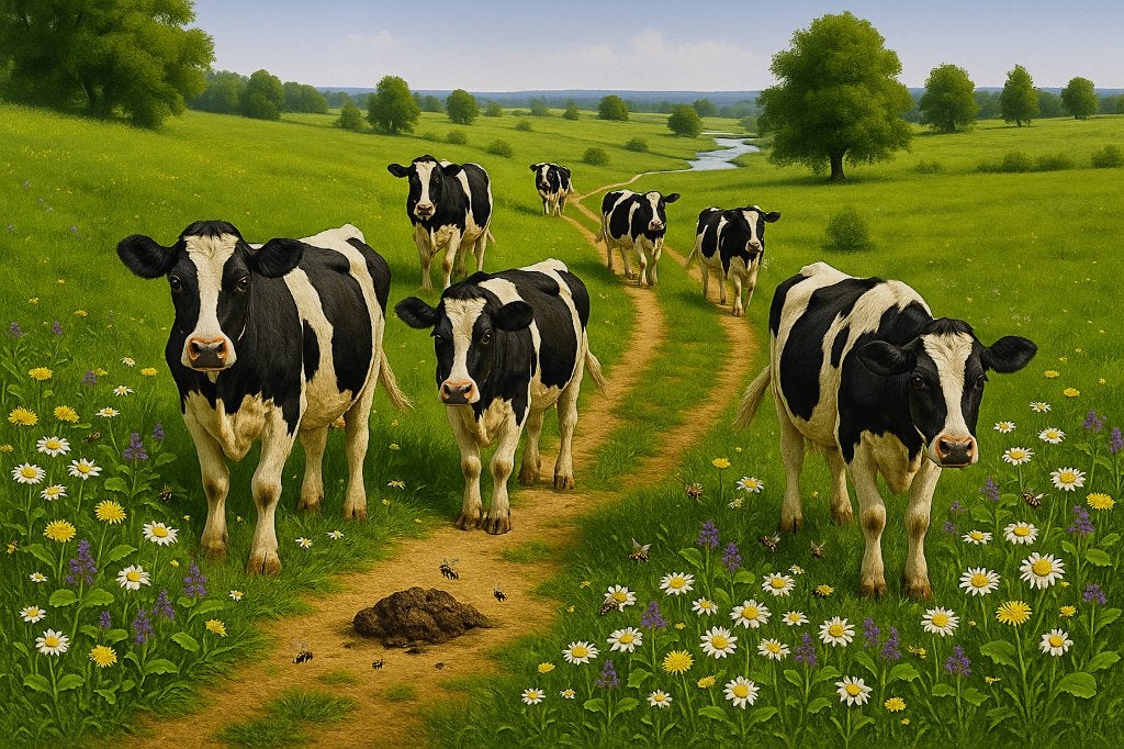 Borduurpatroon: Koeien op weg naar de melkstal, Hobby en Vrije tijd, Borduren en Borduurmachines, Zwolle, Patroon, Verzenden, Eindeloos Borduren