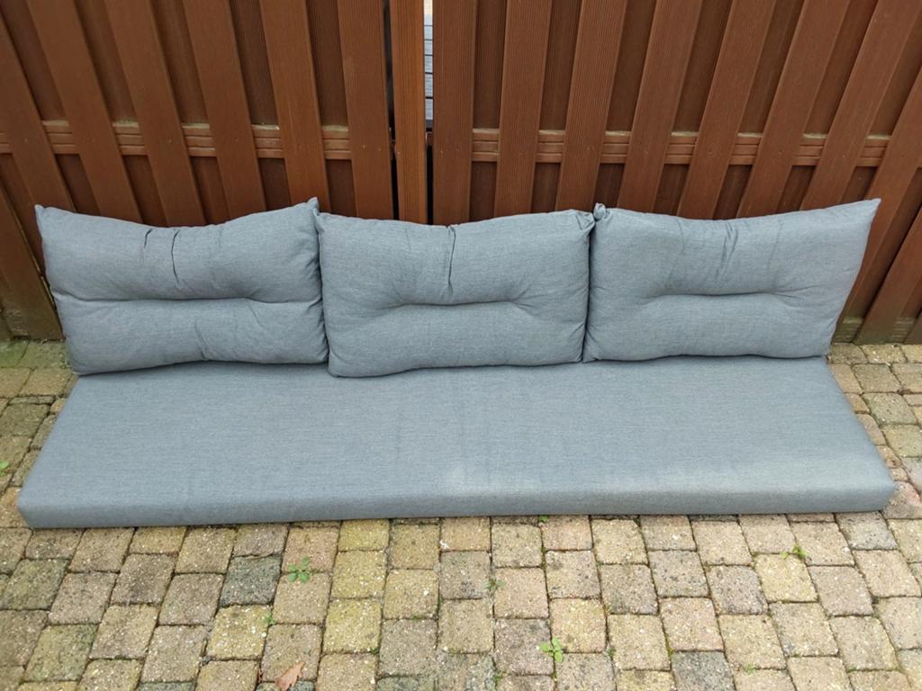 All weather tuinkussens 180x52x9 - afneembare hoezen, Tuin en Terras, Tuinmeubel-accessoires, Ophalen, Gebruikt