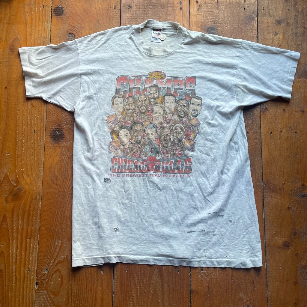 Vintage 1996 Chicago Bulls NBA Champions T-Shirt XXL A-362, Pro Player, Verzenden, Wit, Overige maten