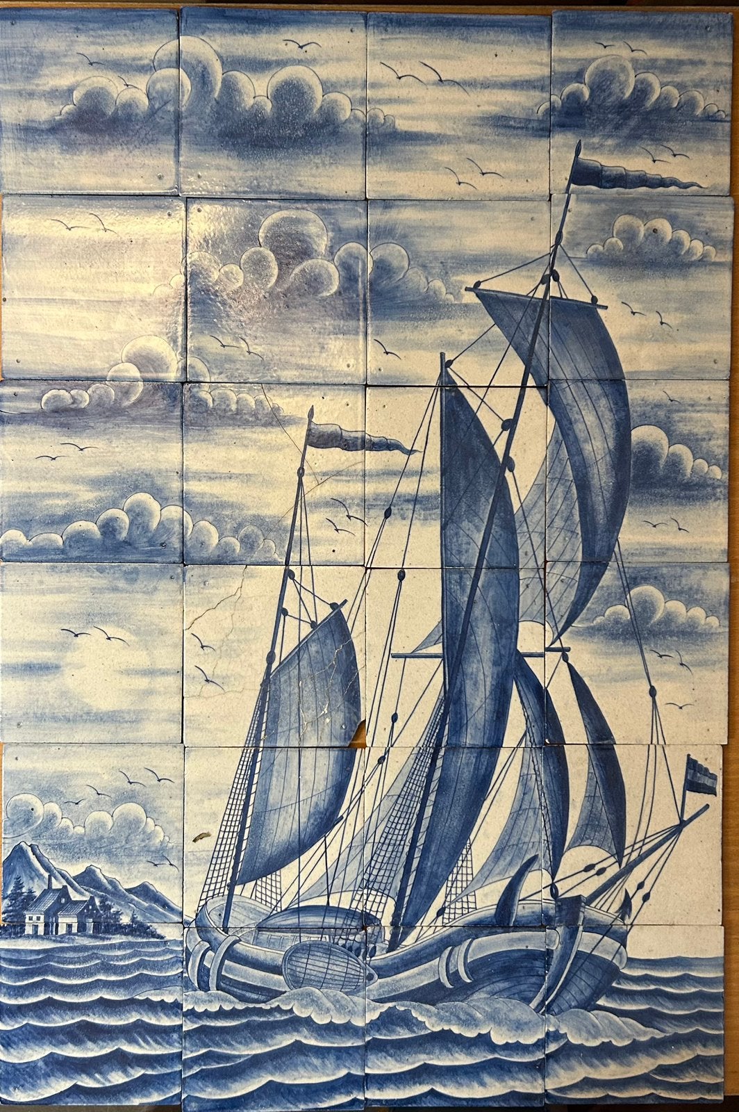 Mooi schepen tableaux op 24 tegeltjes, Antiek en Kunst, Ophalen of Verzenden