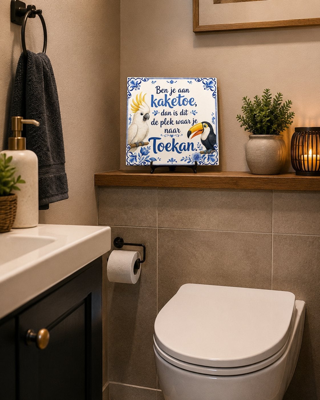 Als je aan Kaketoe bent - Toilet tegel grappig, Ophalen of Verzenden, Nieuw