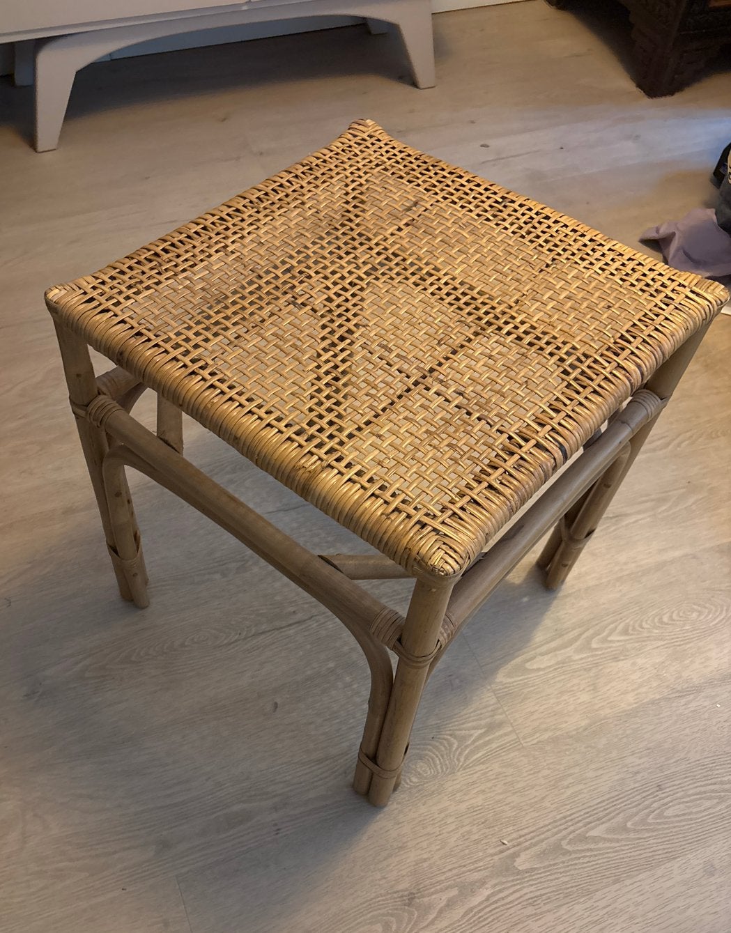 Rotan bijzettafel, Overige materialen, Minder dan 55 cm, Gebruikt, Vierkant