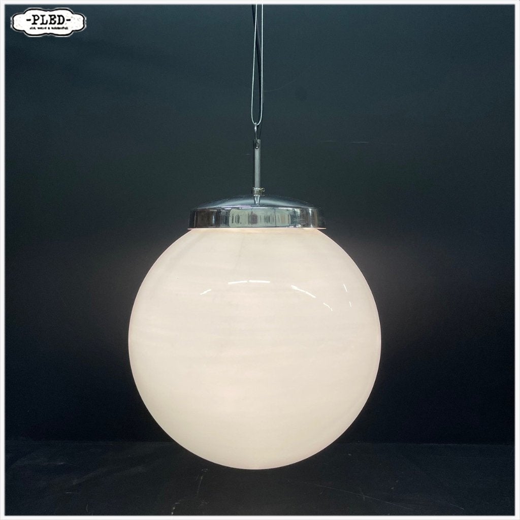 Vintage opaline hanglamp, diameter 30 cm . nieuw snoer, Ophalen, Gebruikt, Vintage, E27 (groot)