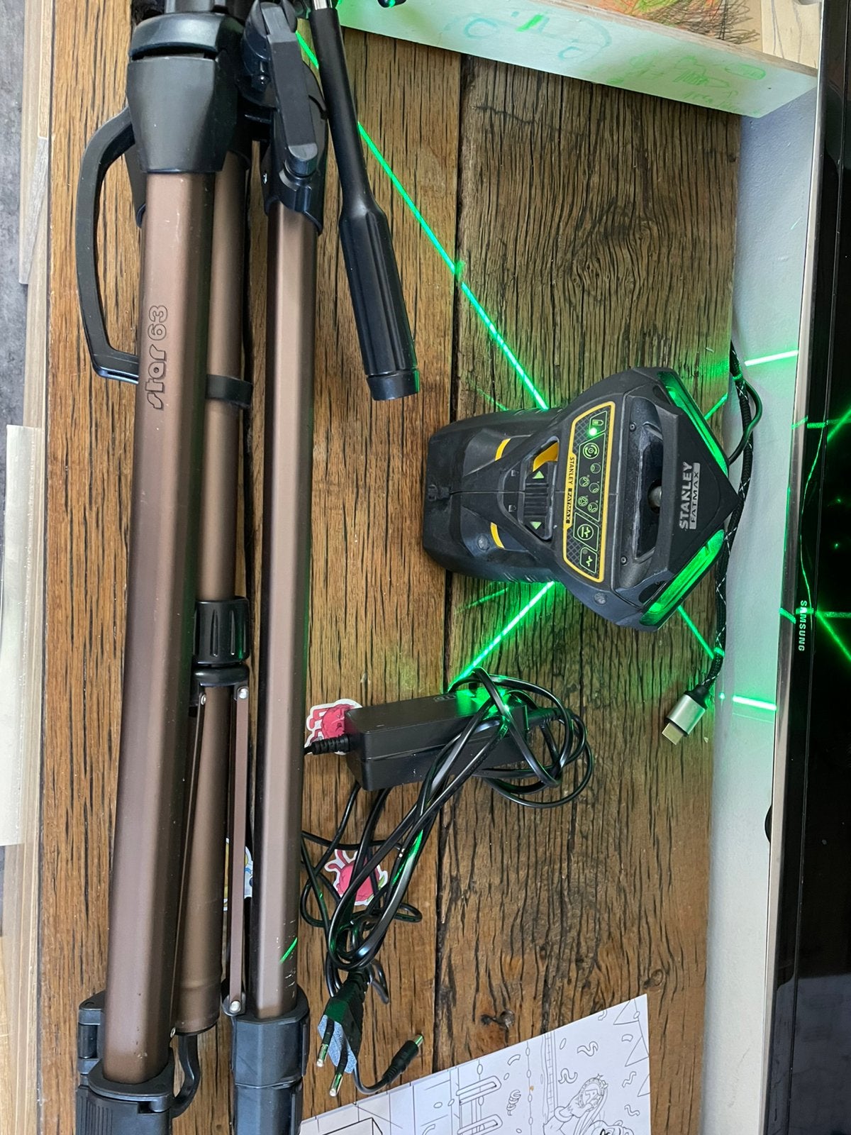 Stanley FATMAX X3G 3x360 lijnlaser, Doe-het-zelf en Verbouw, Ophalen of Verzenden, Zo goed als nieuw