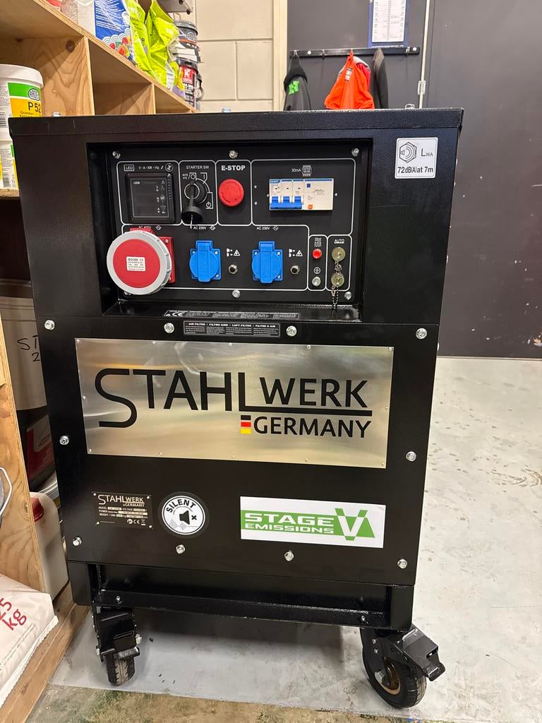 Stahlwerk SW-20KW Geluidgedempte Diesel Generator nieuw!!, Ophalen, Elektrisch startend, Dieselolie, Nieuw