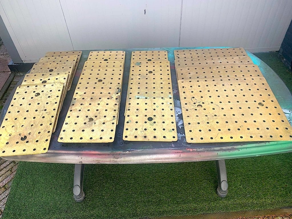 Te koop messing koper roosters voor lekbakken, Ophalen, Gebruikt