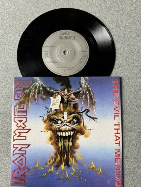 IRON MAIDEN - the evil that men do 7 INCH 2014 EU, Fotohoes, Ophalen of Verzenden, Gebruikt, Rock en Metal