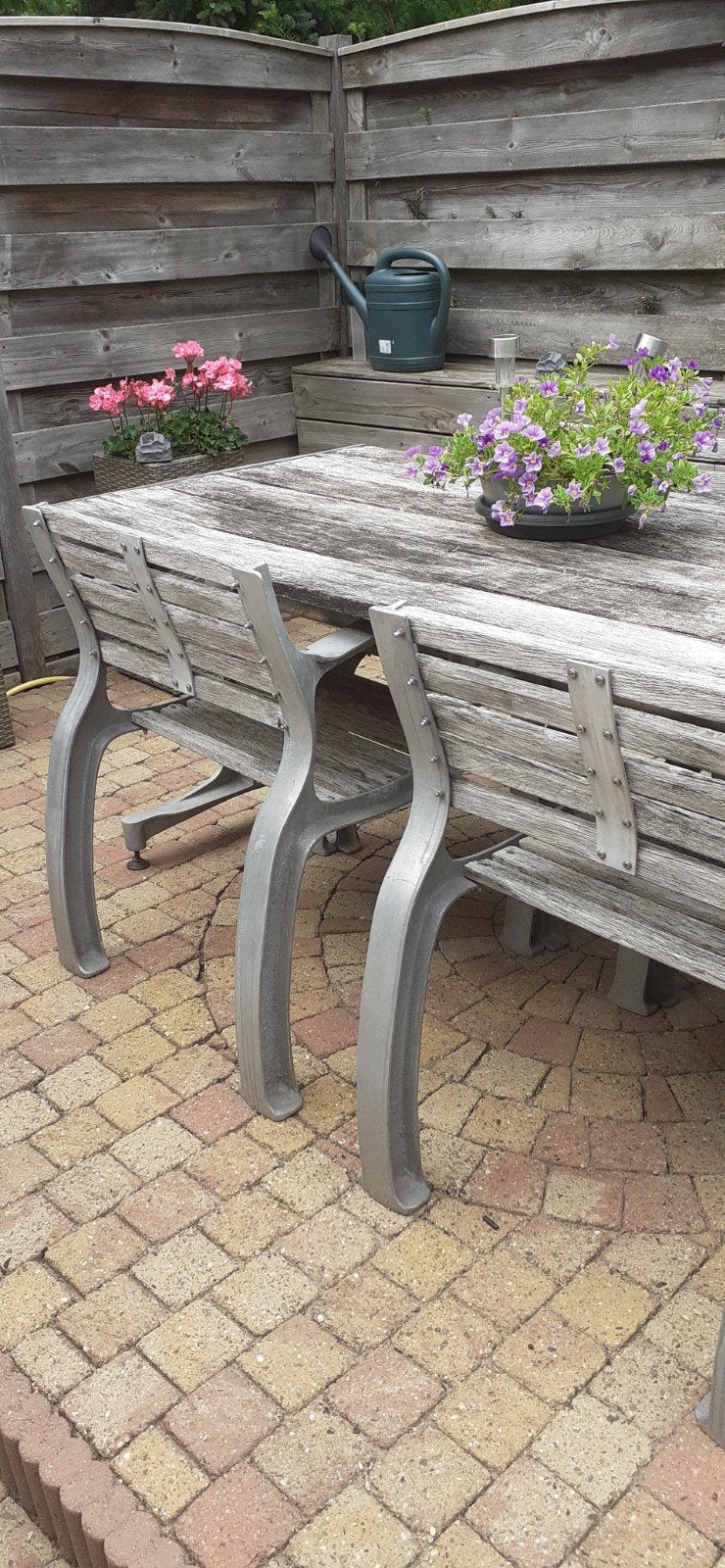tuintafel met stoelen, Ophalen, Gebruikt, Rechthoekig, Aluminium