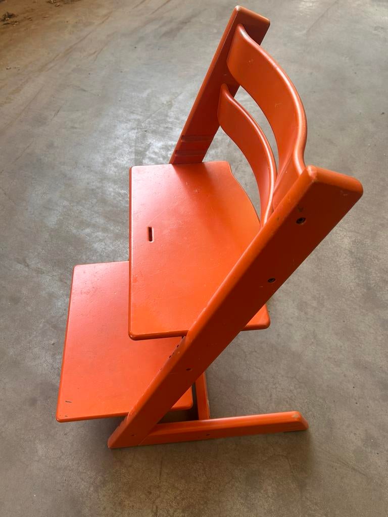 Stokke Tripp Trapp kinderstoel meegroeistoel stoel oranje, Ophalen, Gebruikt, Meegroeistoel, Aanschuifbaar