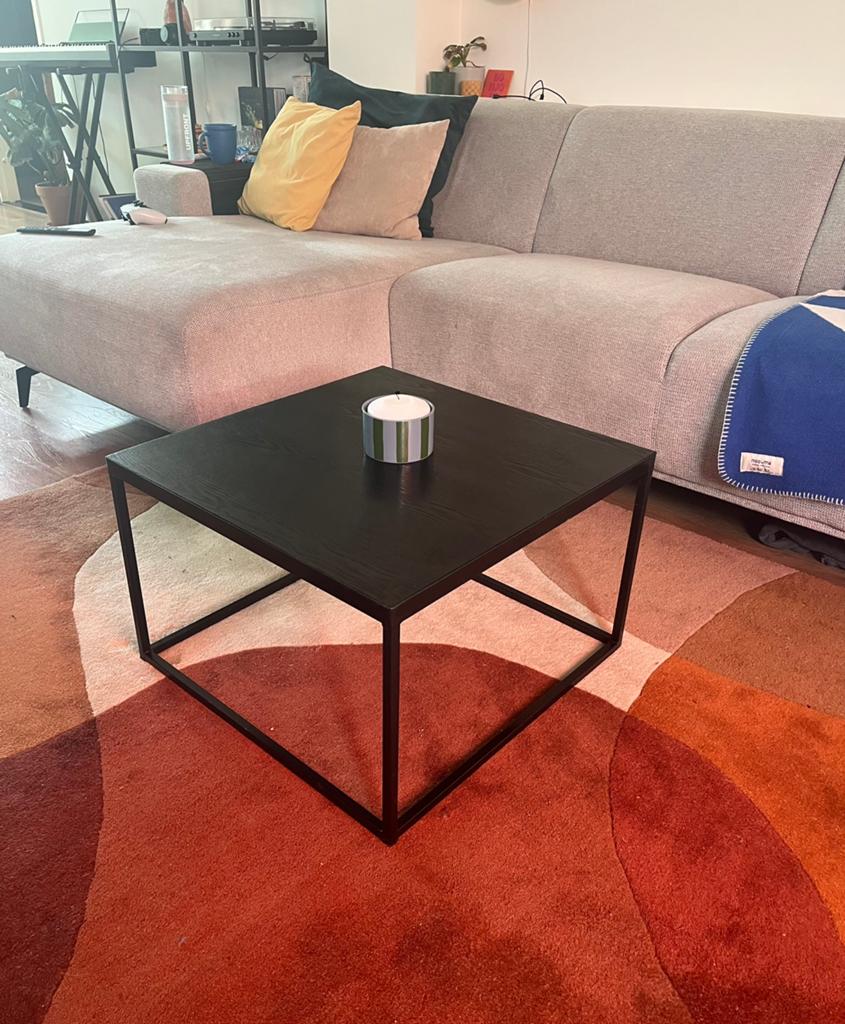 Zwarte salontafel 60x60cm, Ophalen, Gebruikt, 50 tot 100 cm, Vierkant