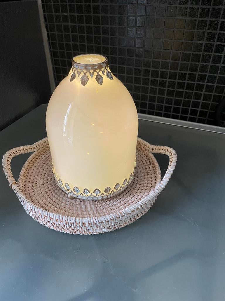 Ptmd lamp met mandje, Huis en Inrichting, Lampen | Tafellampen, Ophalen of Verzenden, Zo goed als nieuw, Overige materialen, Minder dan 50 cm