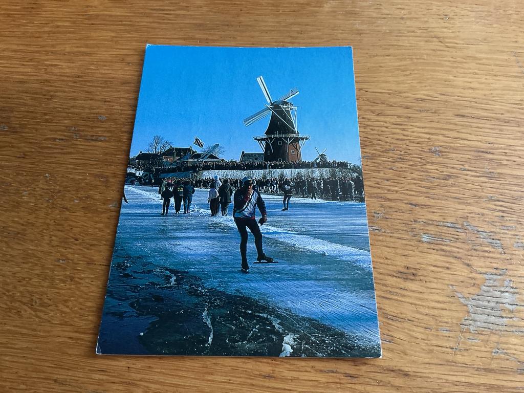 1273 molen Dokkum vermoedelijk Elfstedentocht schaatsen, Verzamelen, Ansichtkaarten | Nederland, Ophalen of Verzenden