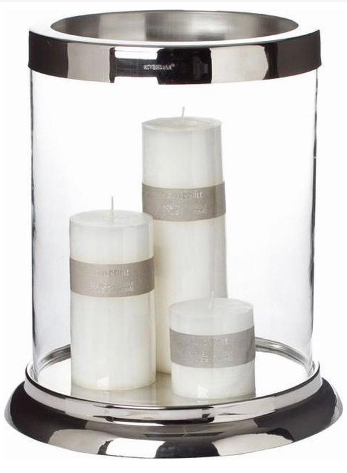 2 Riverdale Windlichten incl. Kaarsen, Ophalen, Zilver, Windlicht, Riverdale
