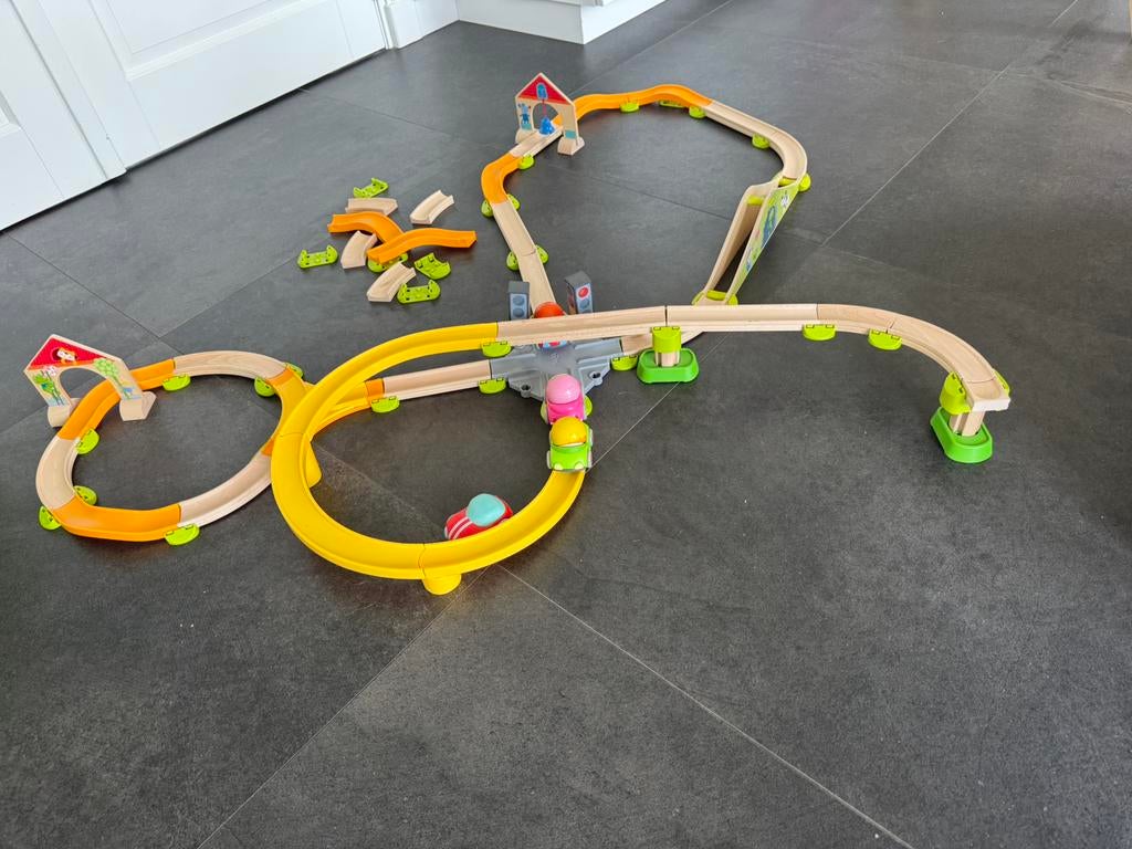 Haba Kullerbü kogelbaan 2-8jaar sets 303216 + 302059 ZGAN, Ophalen, Zo goed als nieuw, Overige typen