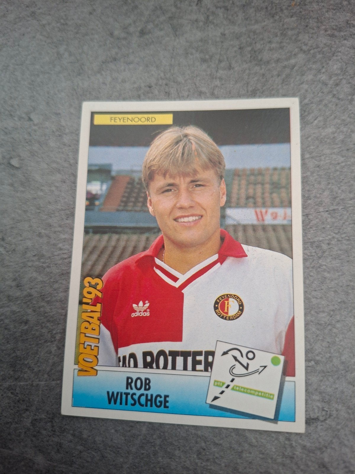 Panini sticker Voetbal 93. Rob Witschge Feyenoord., Ophalen of Verzenden, Zo goed als nieuw, Sticker