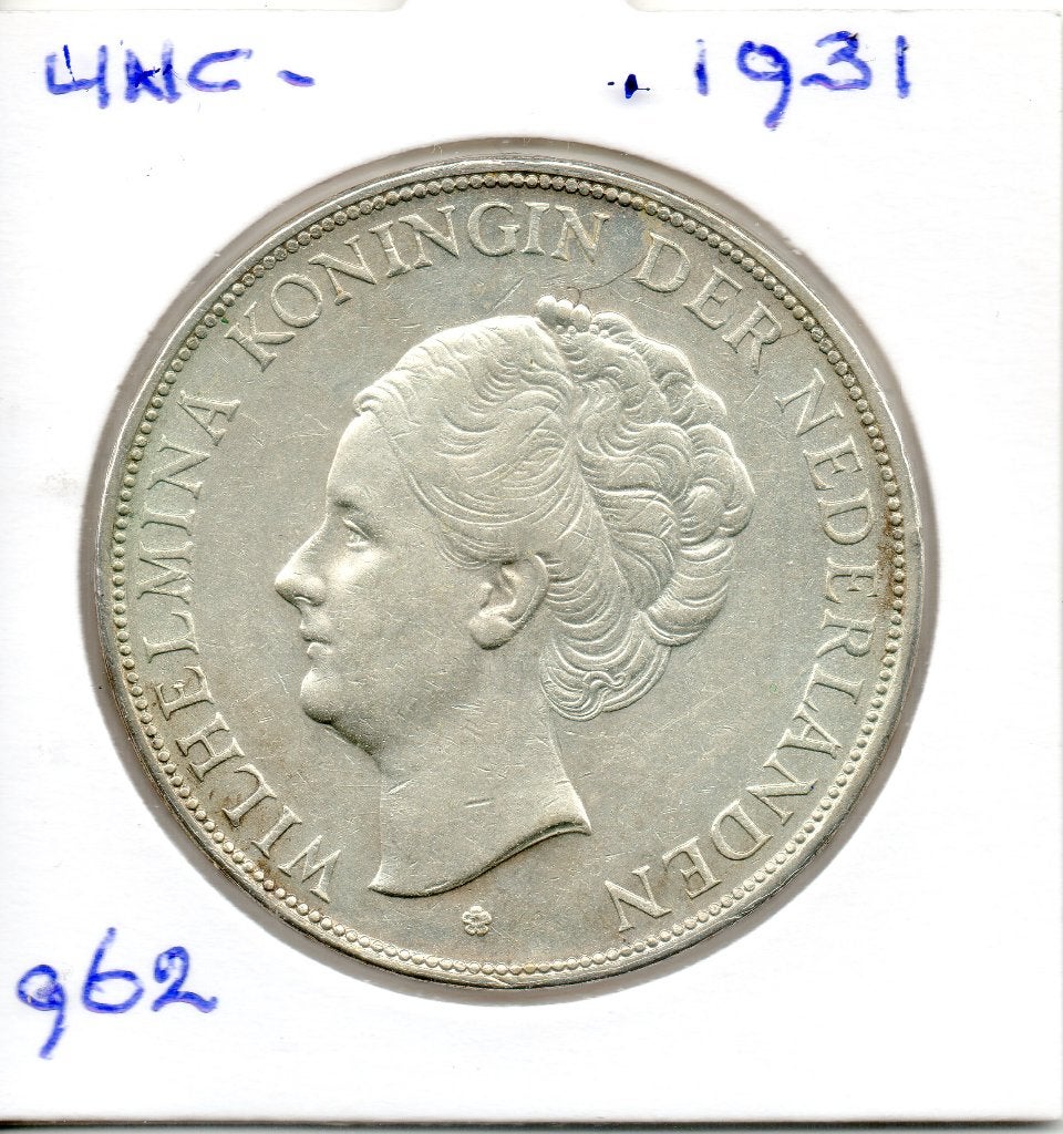 WILHELMIA RIJKSDAALDER 1931 U.N.C.- ZILVER, Zilver, Ophalen of Verzenden, Koningin Wilhelmina, Losse munt