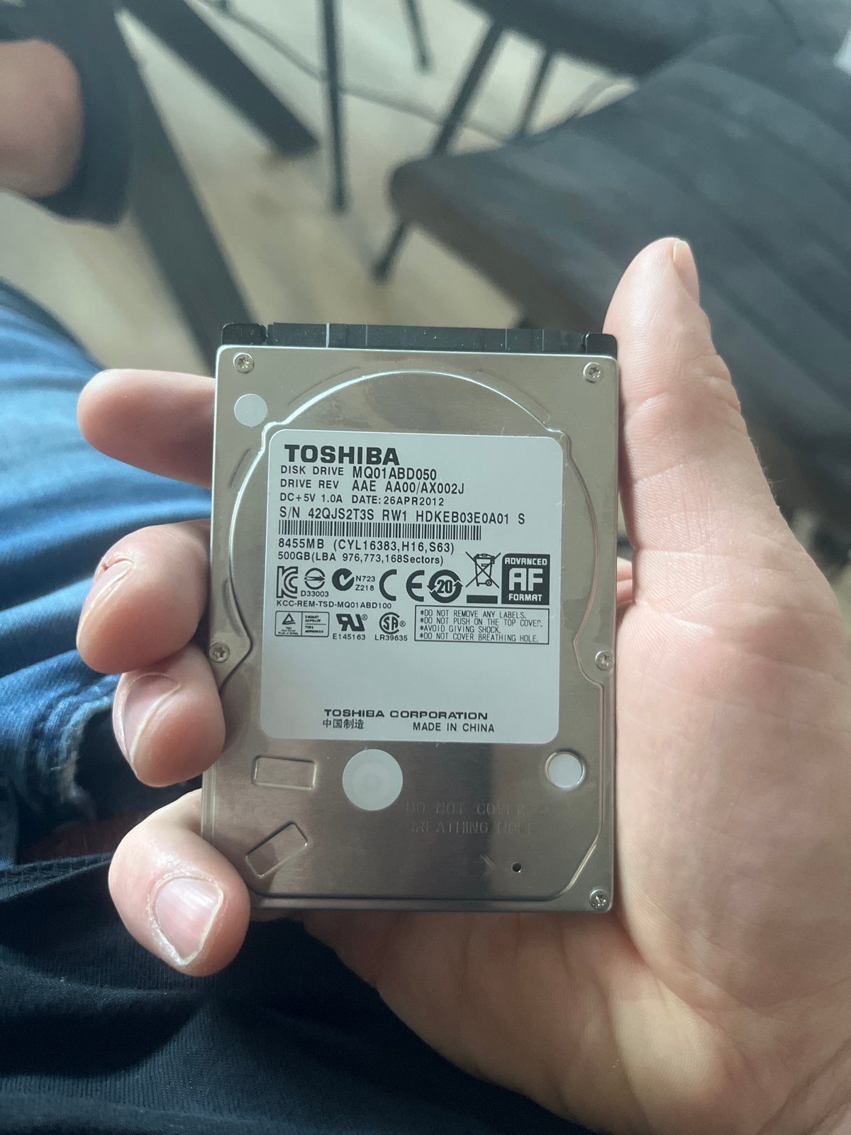 Toshiba MQ01ABD050 500GB HDD - Interne harde schijf, Computers en Software, Harde schijven, Ophalen, Intern, Gebruikt, Laptop