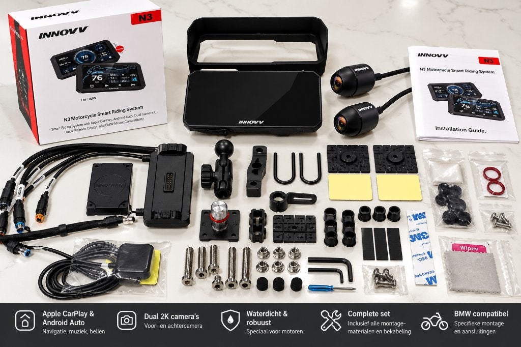 INNOVV N3 Smart Riding System + N2 2K camera’s – compleet