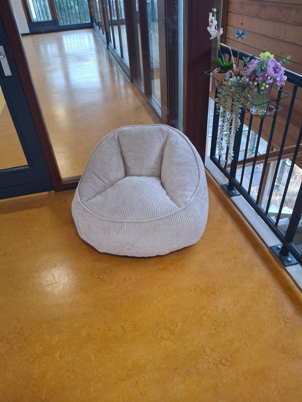 Comfortabele beige zitzak - Zo goed als nieuw, Ophalen, Zo goed als nieuw, Grijs