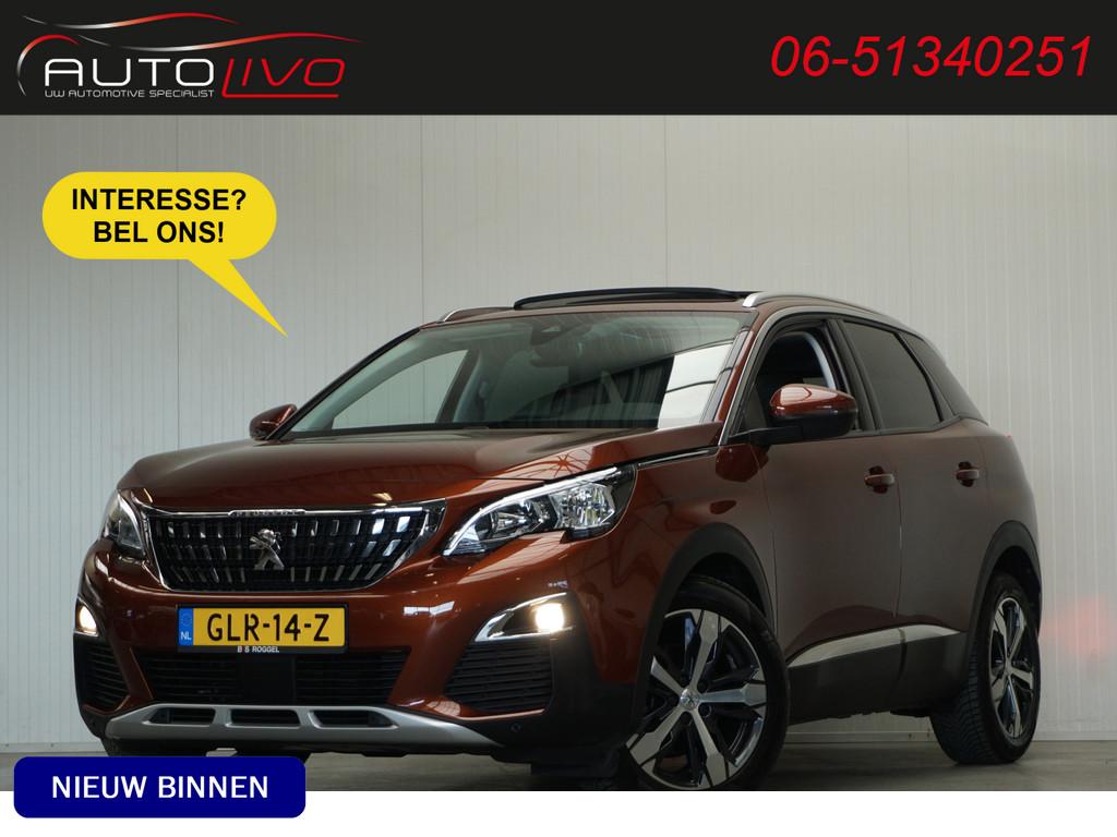 Peugeot 3008 1.2 PureTech Première AUTOMAAT! PANO H.LEER CL, Auto's, Peugeot, Gebruikt, 1199 cc, Bruin, Leder en Stof