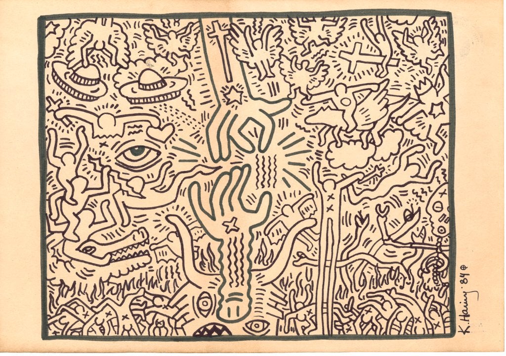 Keith Haring Artwork, Antiek en Kunst, Kunst | Schilderijen | Modern, Ophalen of Verzenden