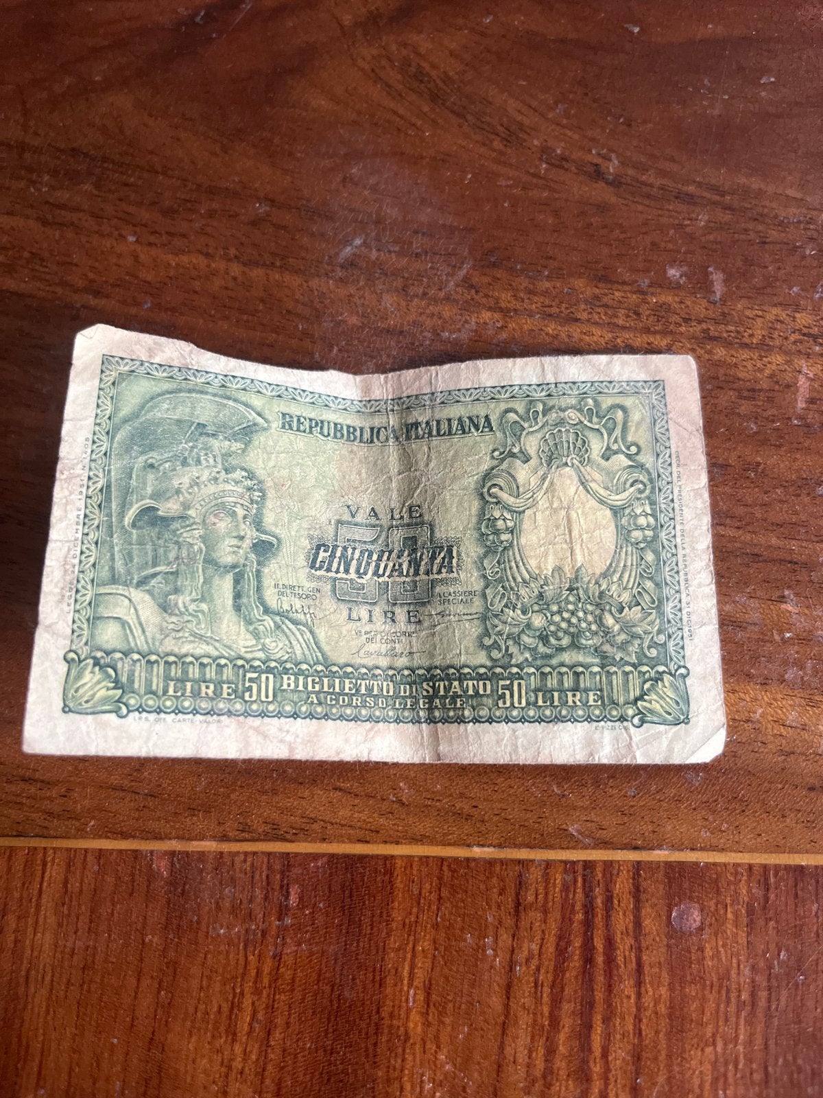 Zeldzaam Italiaans 50 Lire biljet - Repubblicana Italiana, Postzegels en Munten, Ophalen of Verzenden, Italië, Los biljet