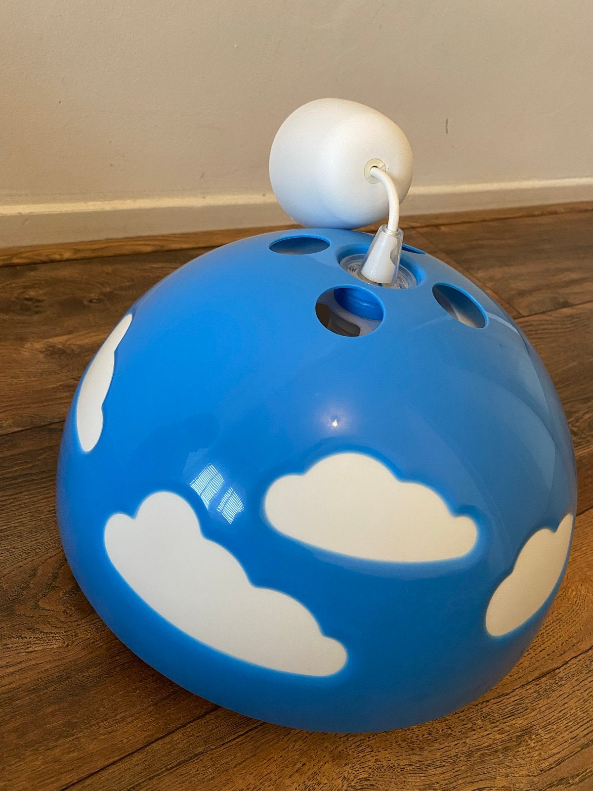 Retro IKEA Wolken Lamp Blauw - Plafondlamp Kinderkamer, Huis en Inrichting, Ophalen of Verzenden, Zo goed als nieuw, Kunststof