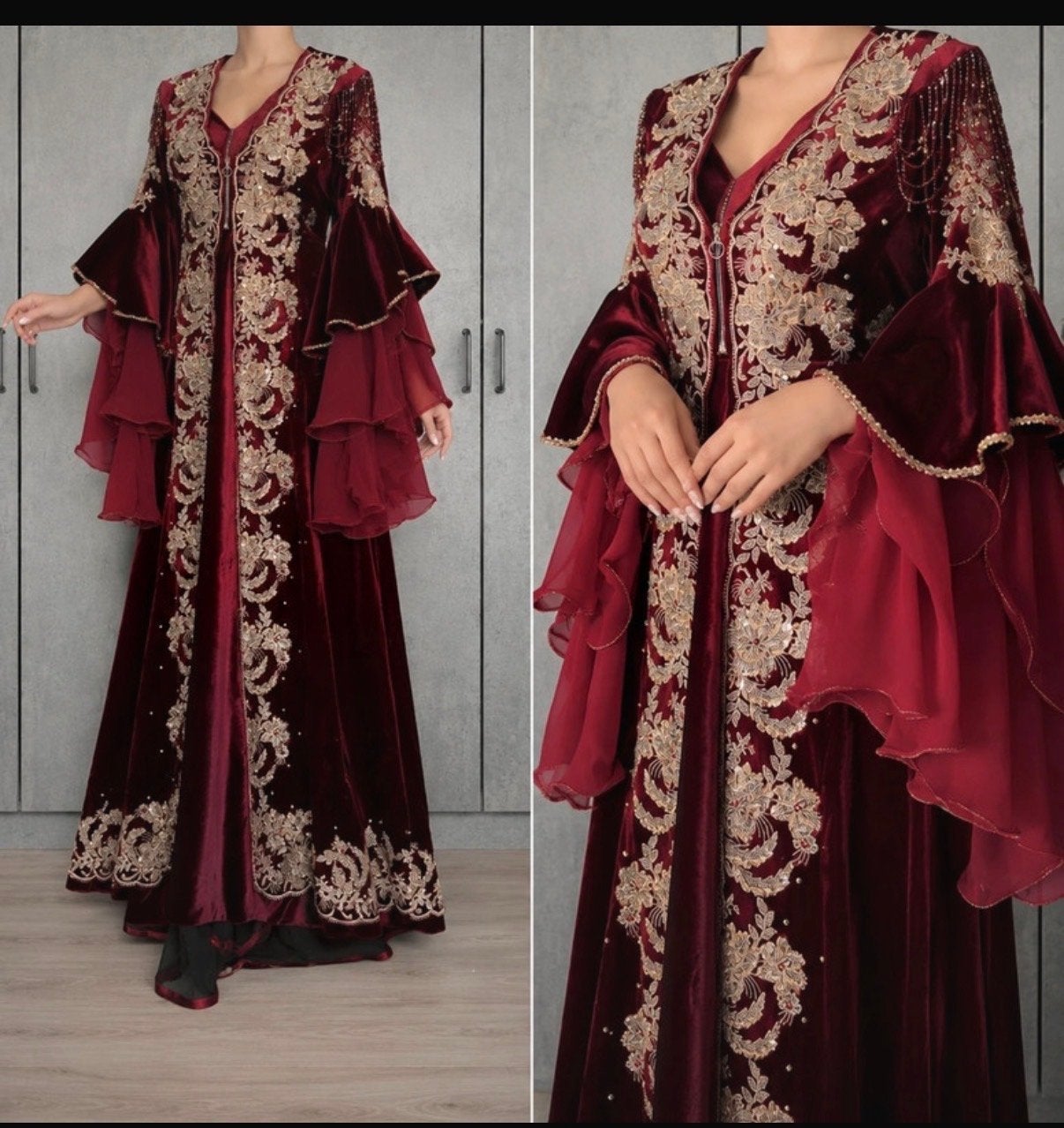Kina voor dames - Turkse henna feestjurk, Kleding | Dames, Jurken, Ophalen of Verzenden, Zo goed als nieuw, Rood