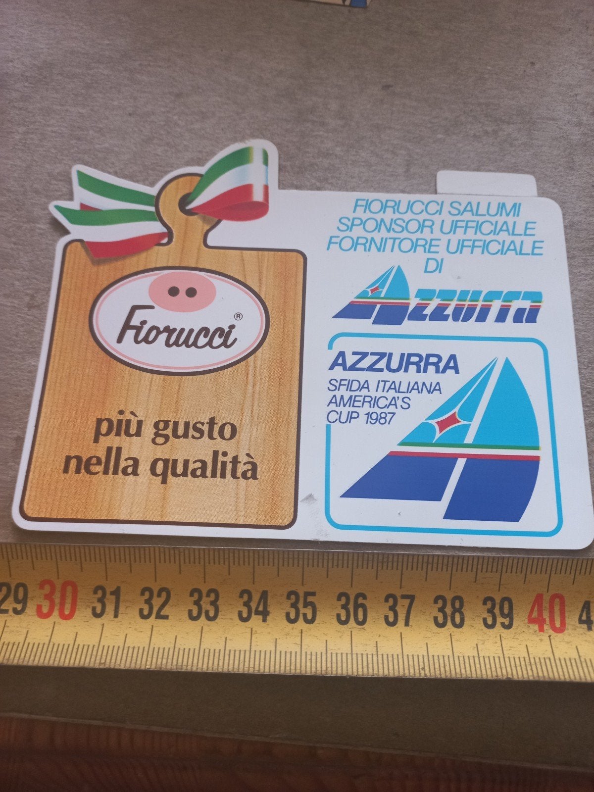 Vintage Fiorucci Azzurra America's Cup 1987 Sticker, Ophalen of Verzenden, Gebruikt, Overige typen